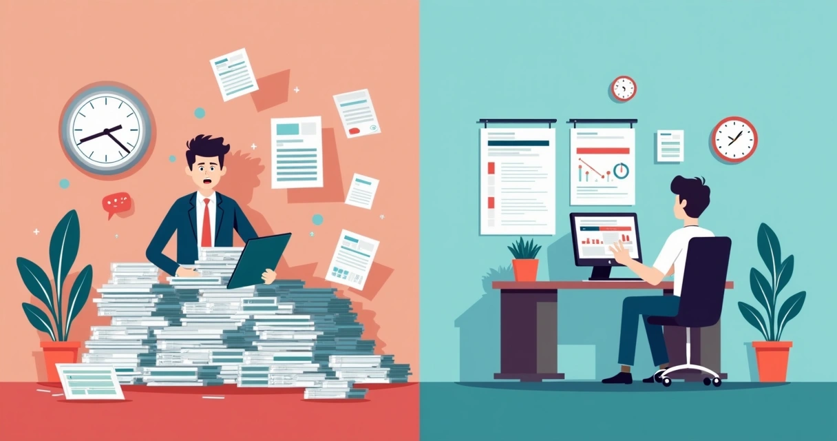 Antes e depois da contabilidade com automação 