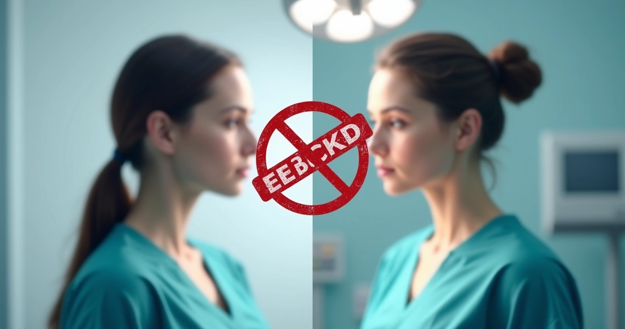 Exemplo bloqueado de imagem antes e depois em publicidade médica 