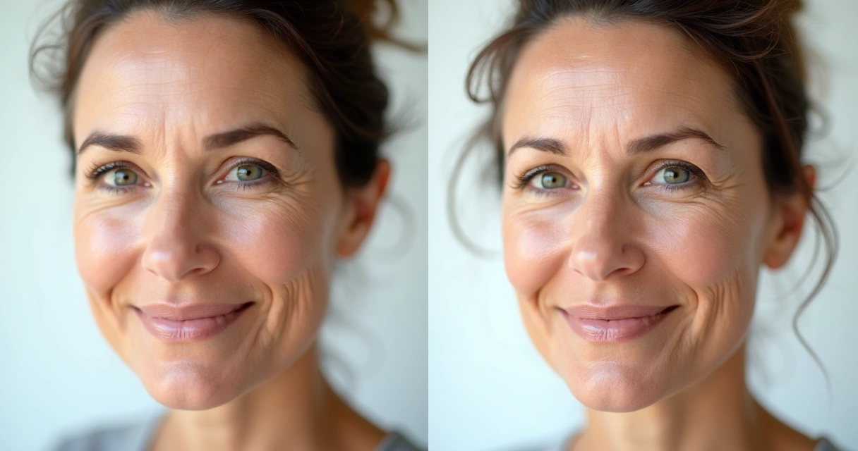 Antes e depois de harmonização facial com resultado natural 