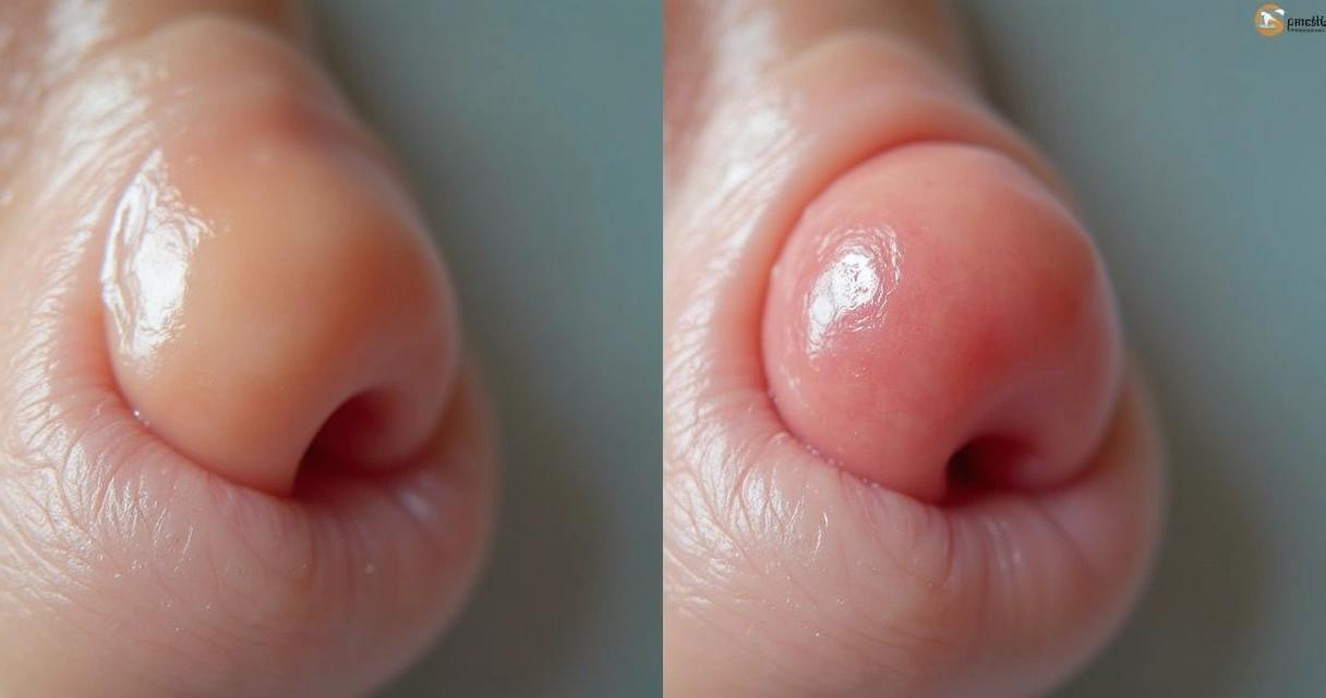 Comparação antes e depois da circunferência peniana. 
