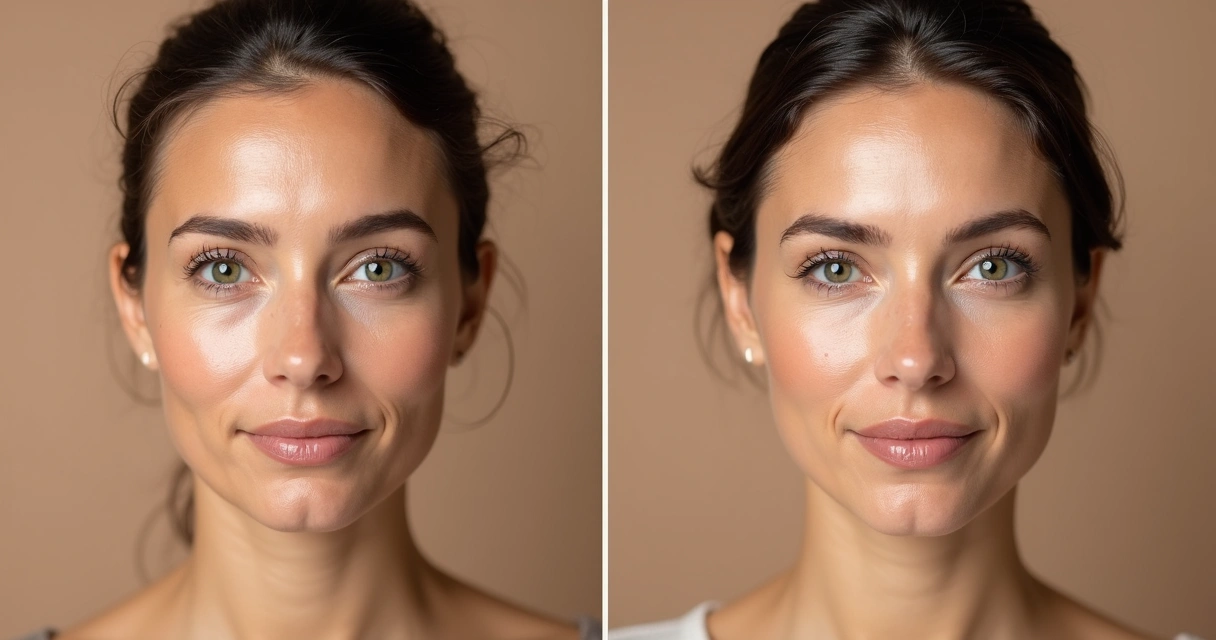 Antes e depois de harmonização facial em Salvador, mostrando diferença natural 