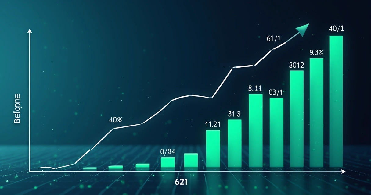 Comparação entre dois gráficos de desempenho antes e depois da IA 