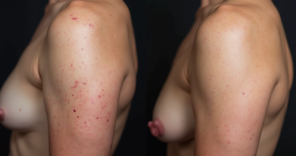Comparação antes e depois do laser para estrias 