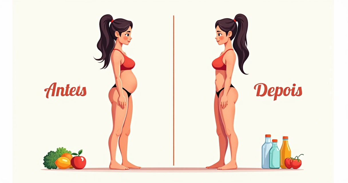 Comparação antes e depois de resultado nutricional