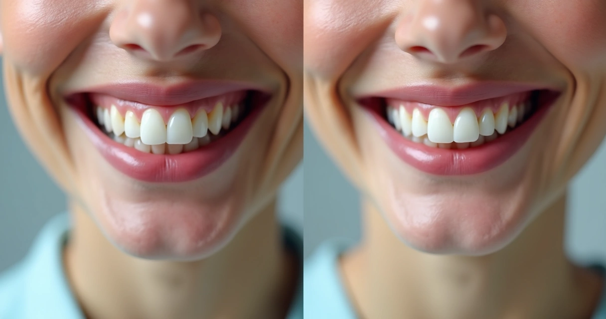 Simulação digital de sorriso antes e depois