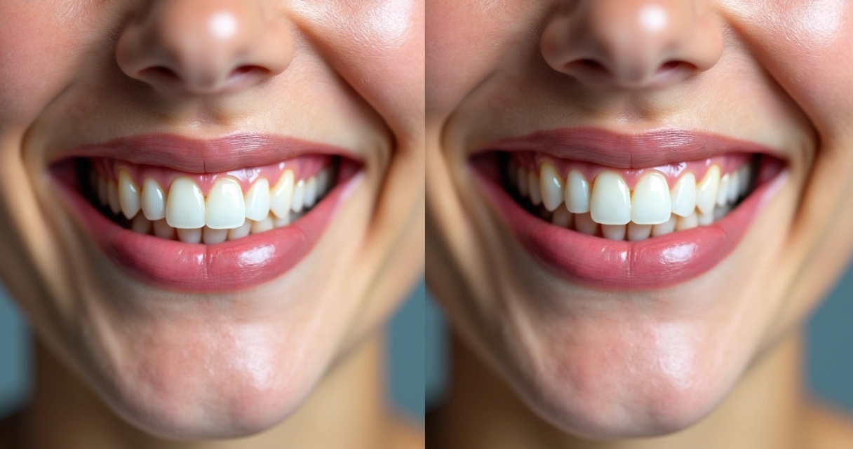 Antes e depois do sorriso de paciente 