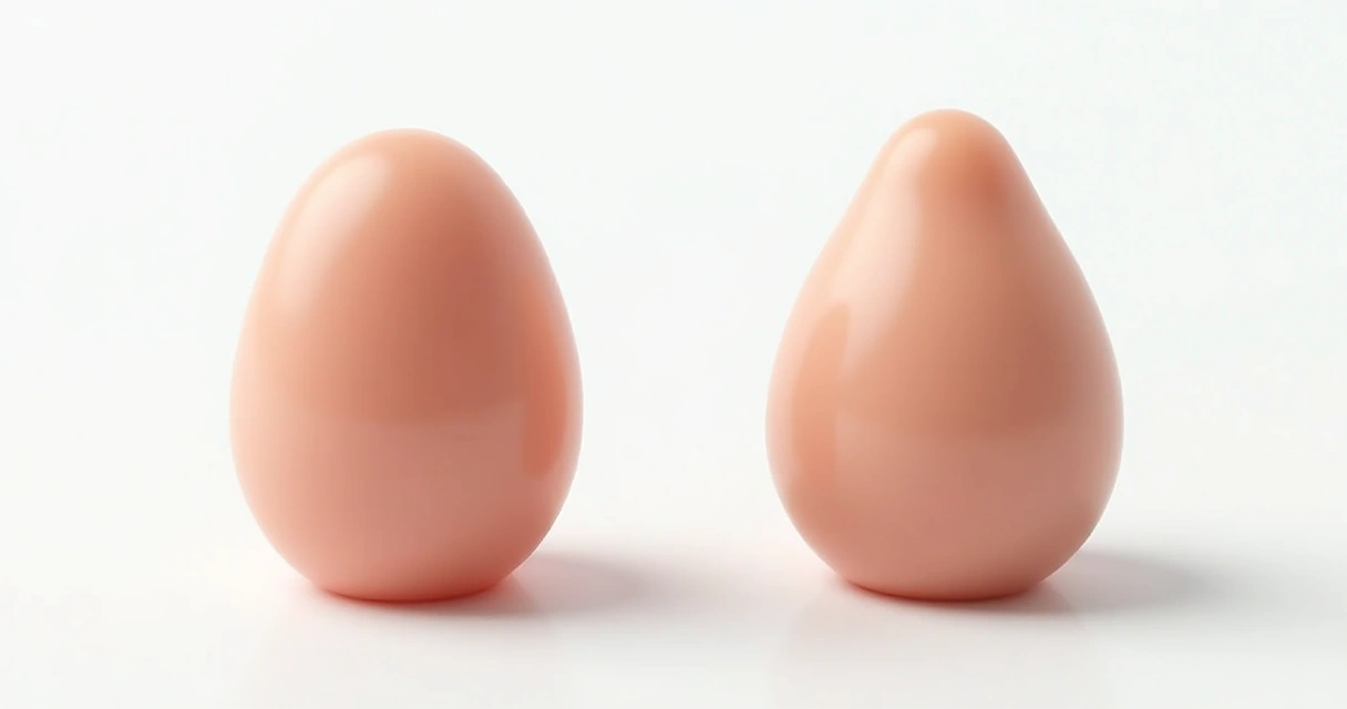 Antes e depois de pênis de silicone com diferença de espessura 