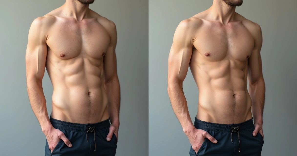 Resultados de antes e depois do preenchimento peniano mostrando aumento discreto de circunferência 