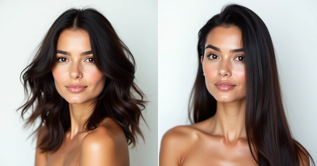 Antes e depois de cabelo tratado com progressiva sem formol 