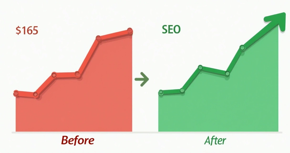 Comparativo de tráfego antes e depois de SEO em e-commerce 