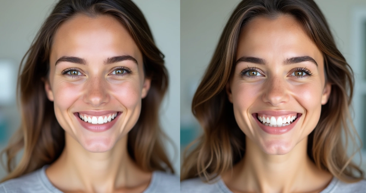 Transformação de sorriso antes e depois