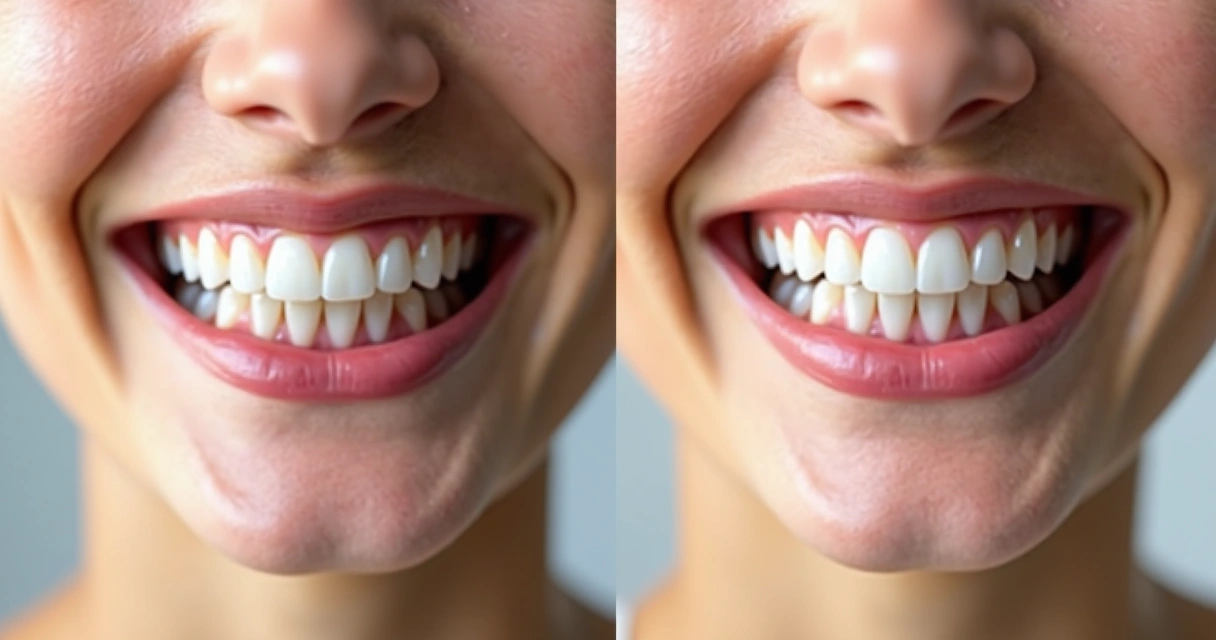 Antes e depois de sorriso alinhado com aparelho