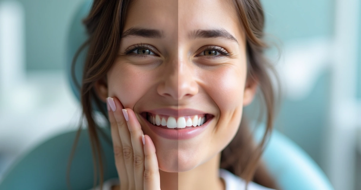 Antes e depois tratamento paciente