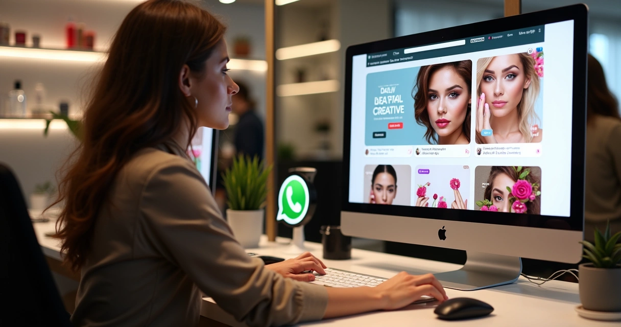 Anúncio de serviço de beleza direcionando cliente para WhatsApp 