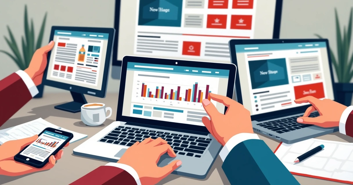 Anúncio político digital em diferentes dispositivos 