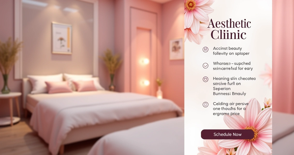 Banner de anúncio de clínica de estética com mensagem clara 