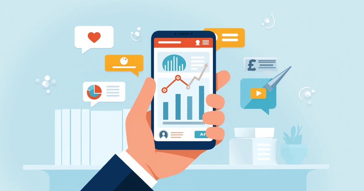 Campanha de anúncio contábil aparecendo em redes sociais no celular 