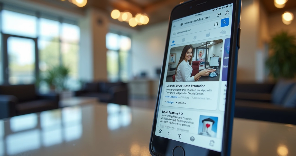 Anúncio patrocinado de dentista no celular 