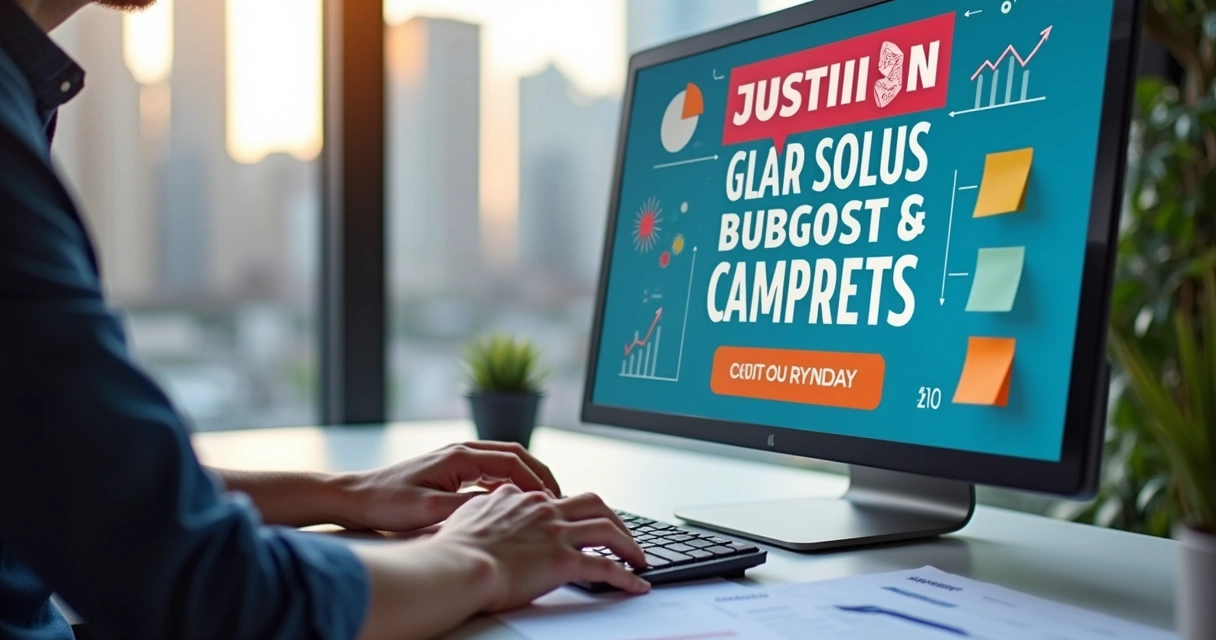 Tela de computador mostrando anúncio digital marcante 