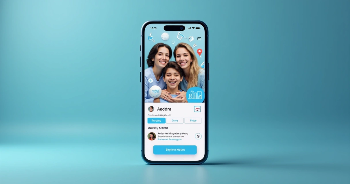 Anúncio digital de clínica odontológica estilizado para redes sociais 