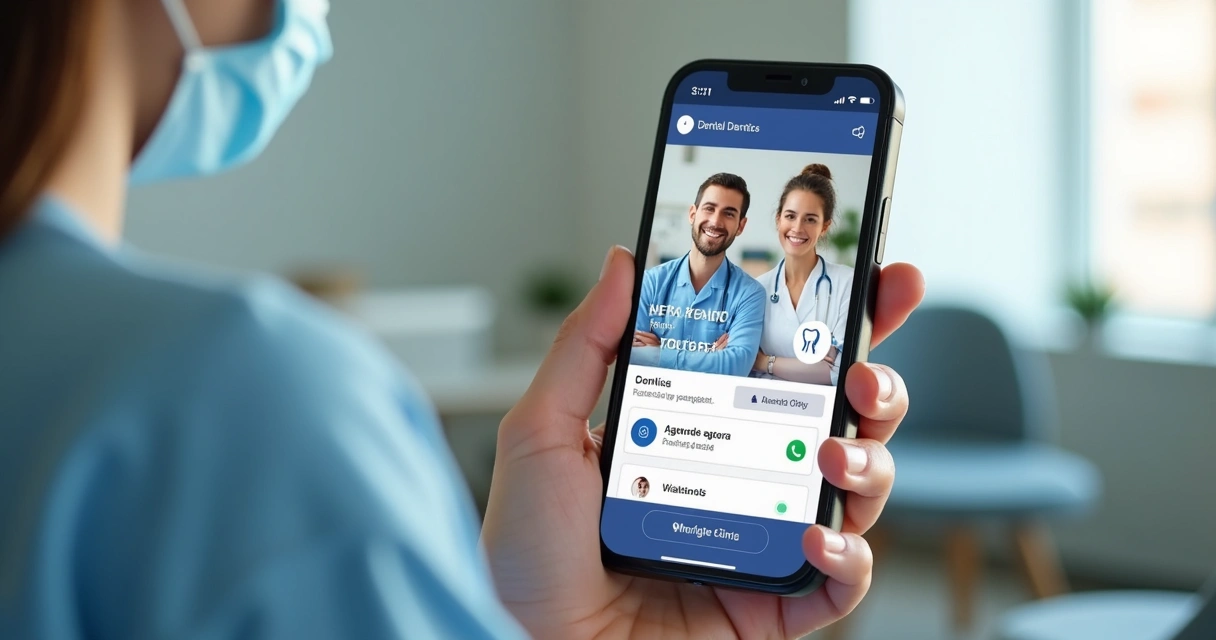 Anúncio odontológico integrando WhatsApp para agendamento rápido