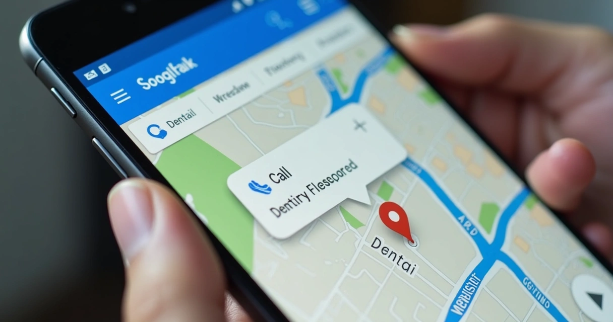 Anúncio de clínica odontológica em destaque no Google Maps 