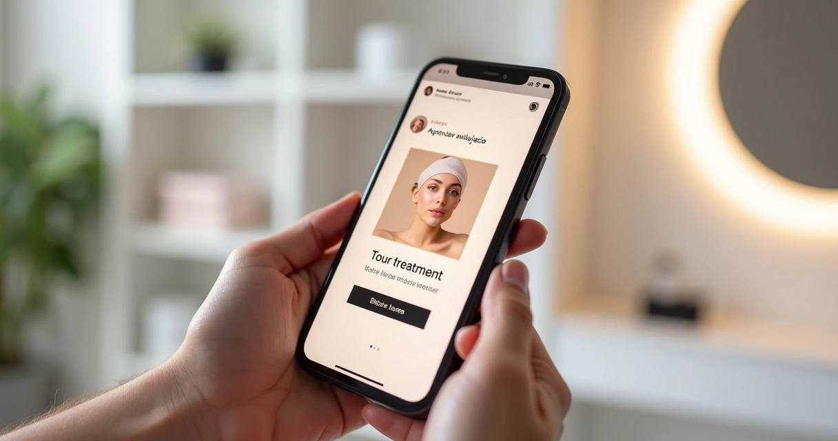 Tela de celular com anúncio de estética no Instagram 