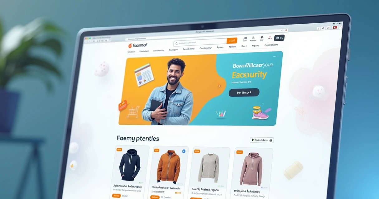 Anúncio de produto em marketplace digital durante busca online 