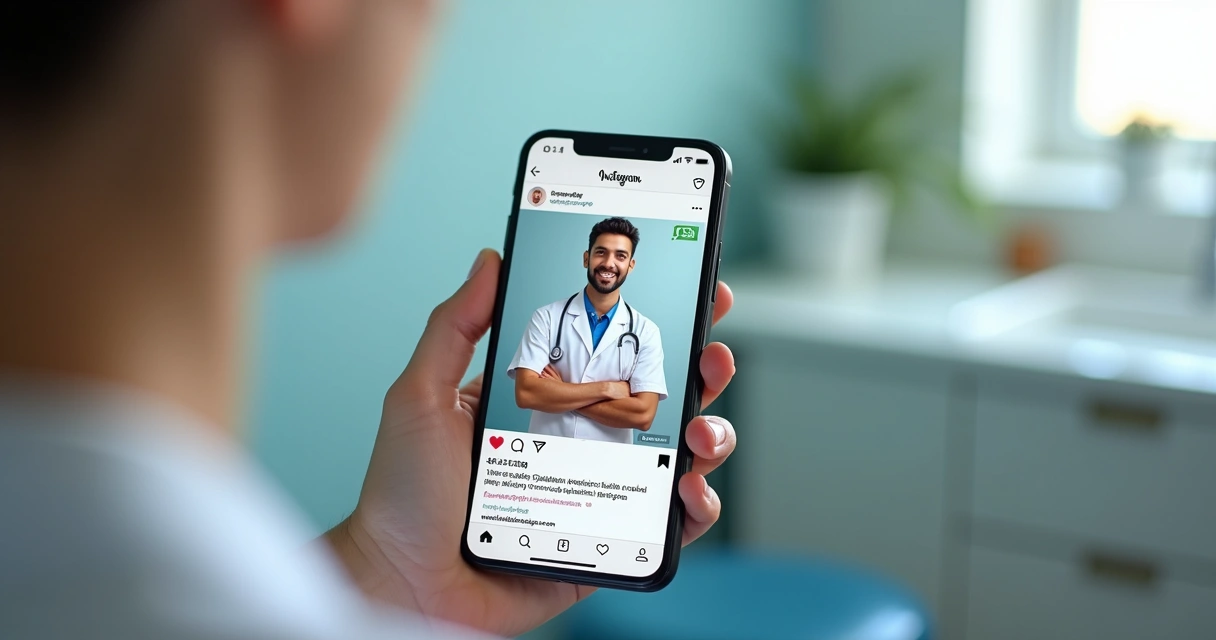 Anúncio do Instagram de clínica odontológica para promoção de avaliação com botão para WhatsApp 