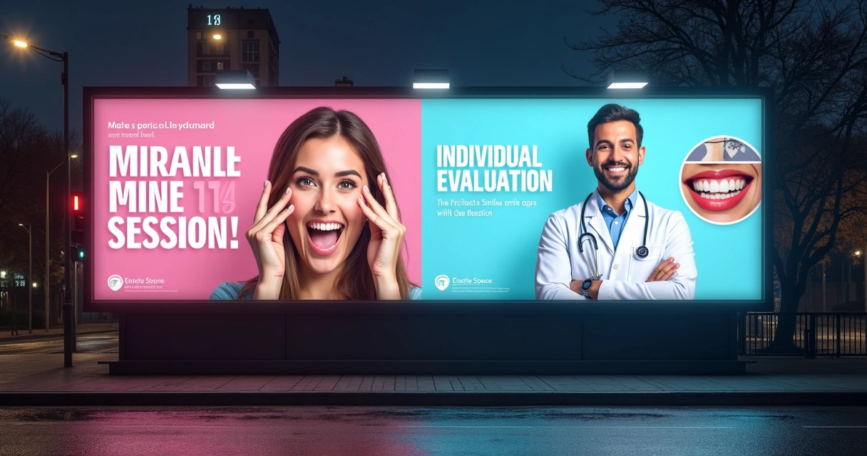 Exemplo de promessa irreal em anúncio odontológico