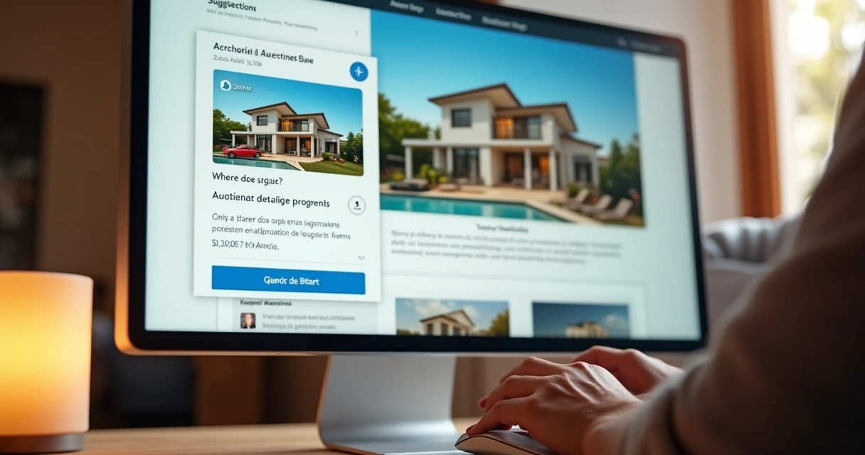 Interface de IA auxiliando proprietário no anúncio de quarto 