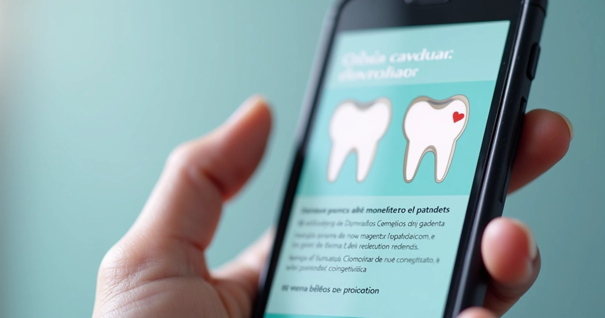 Ilustração de anúncio digital para dentista mostrando conteúdo educativo sem imagens de pacientes 