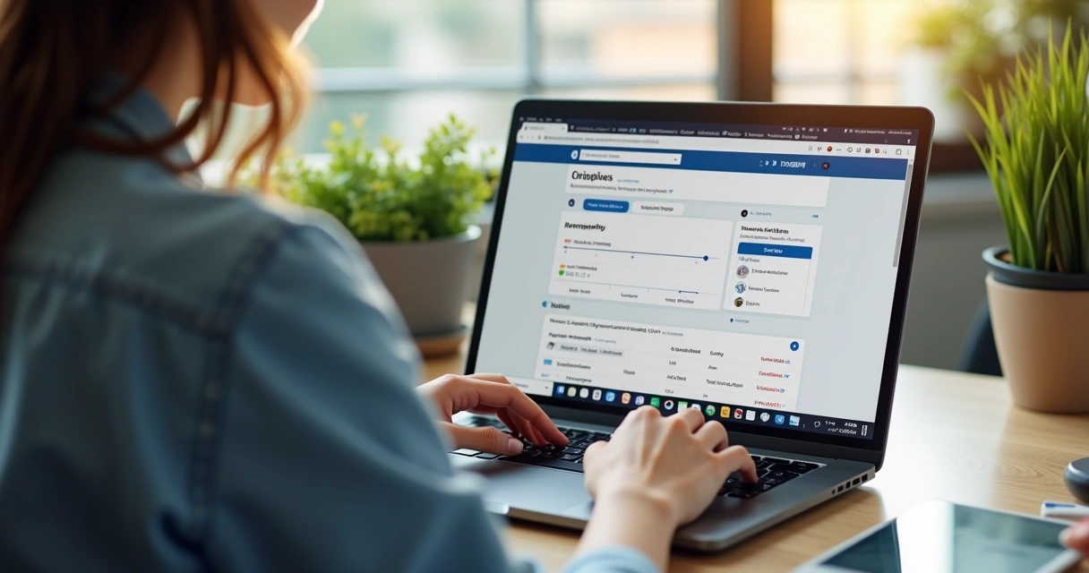Gestora de marketing criando anúncio segmentado em rede social 