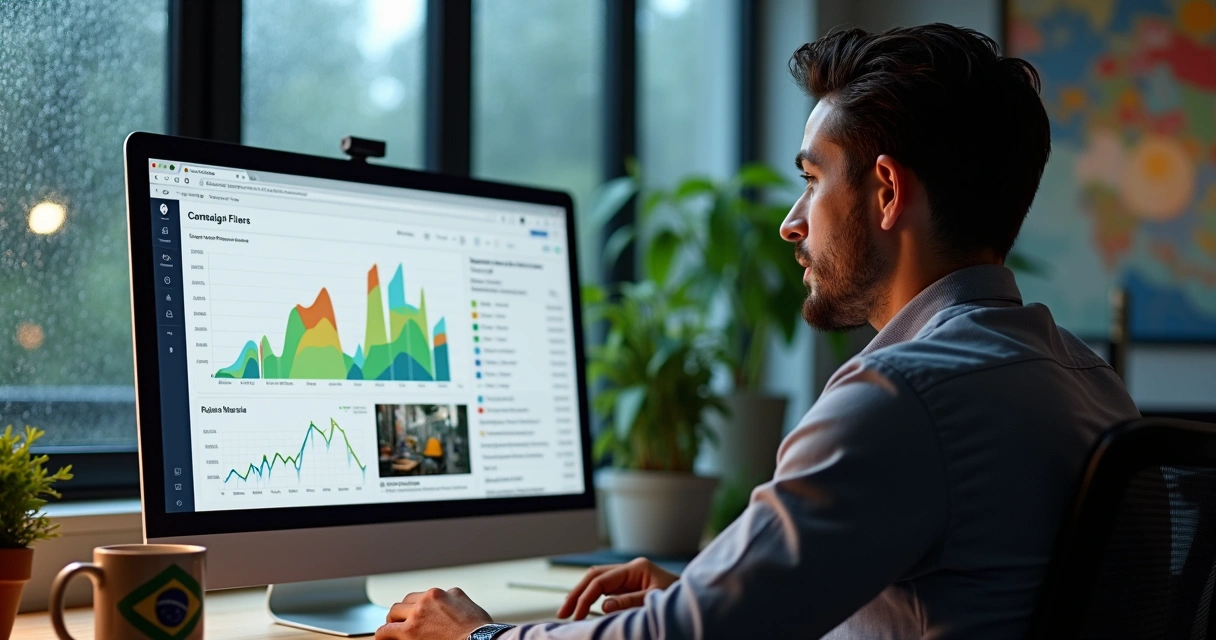 Anúncio digital segmentado para Curitiba em tela de computador 