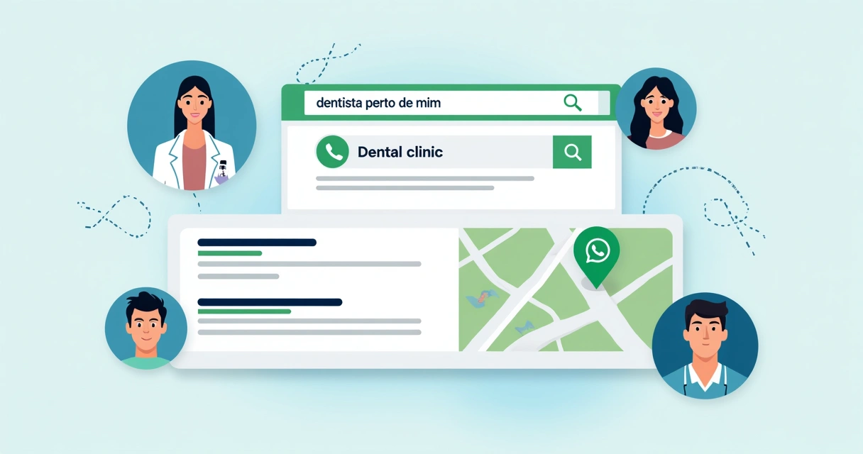 Anúncio no Google para clínica odontológica com destaque para WhatsApp 