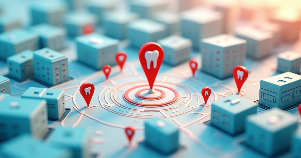 Ilustração de um mapa destacando o uso de campanhas hiperlocais em um bairro