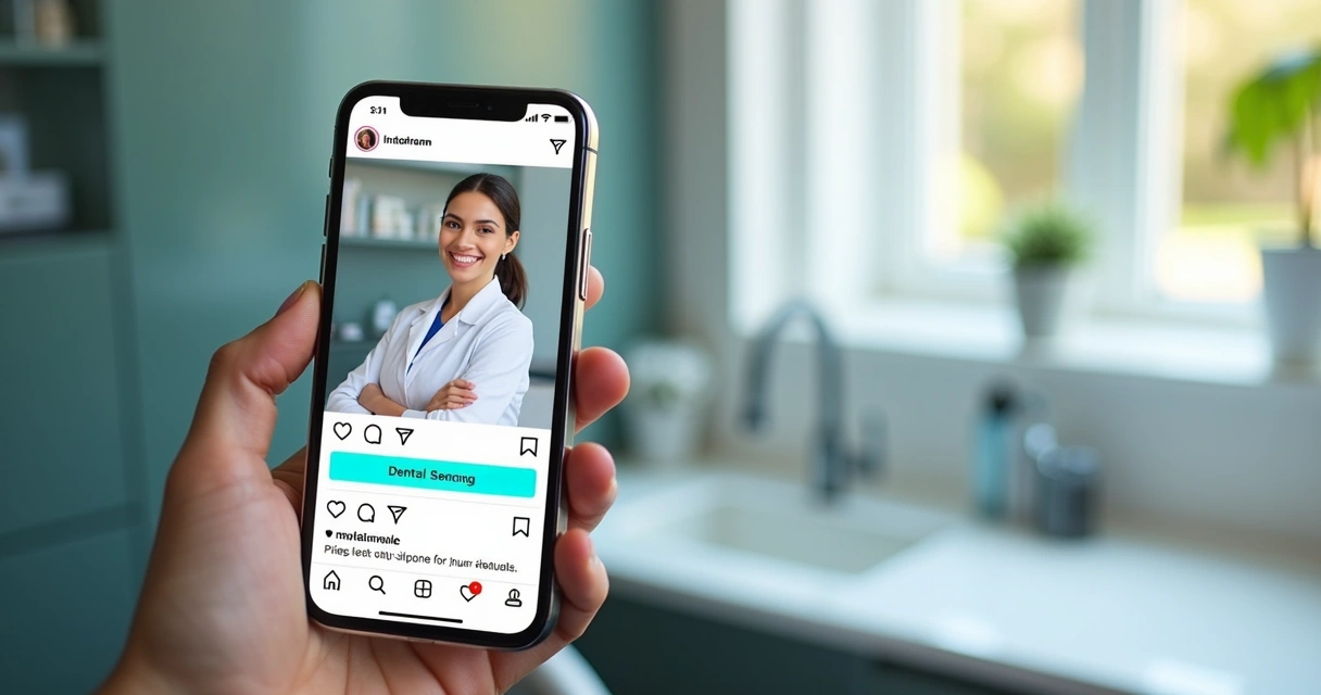 Exemplo de anúncio patrocinado de clínica odontológica no feed do Instagram 