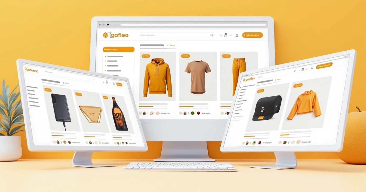 Página de marketplace com anúncios nativos destacados entre produtos orgânicos