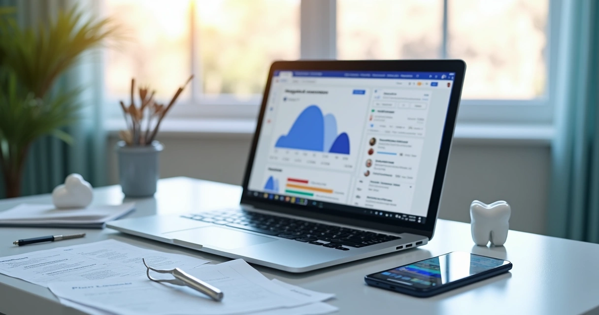 Planejamento de anúncios odontológicos em telas de computador 