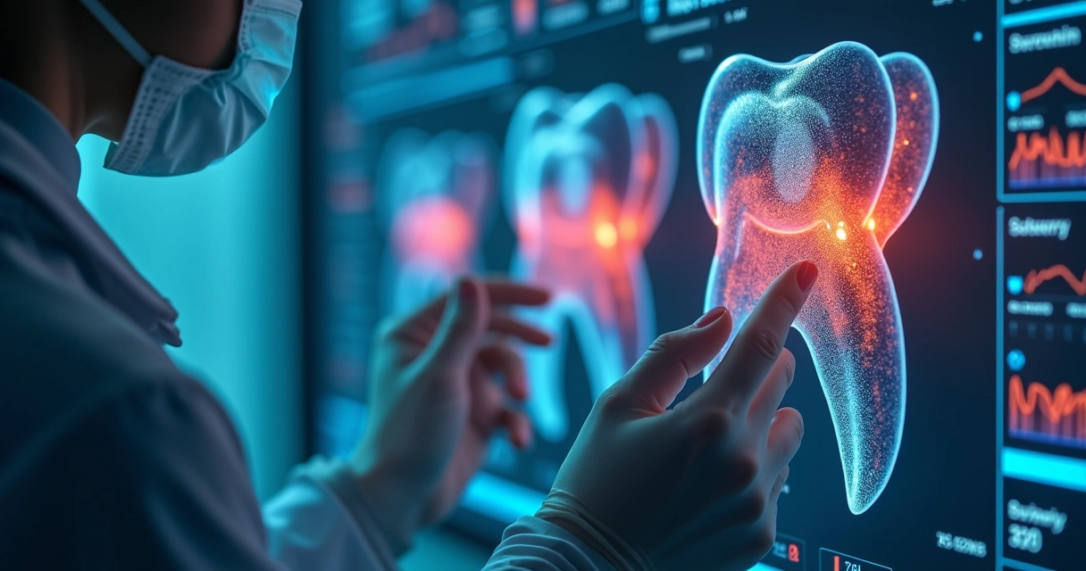 Vários tipos de anúncios digitais para clínicas odontológicas exibidos em telas de dispositivos modernos 