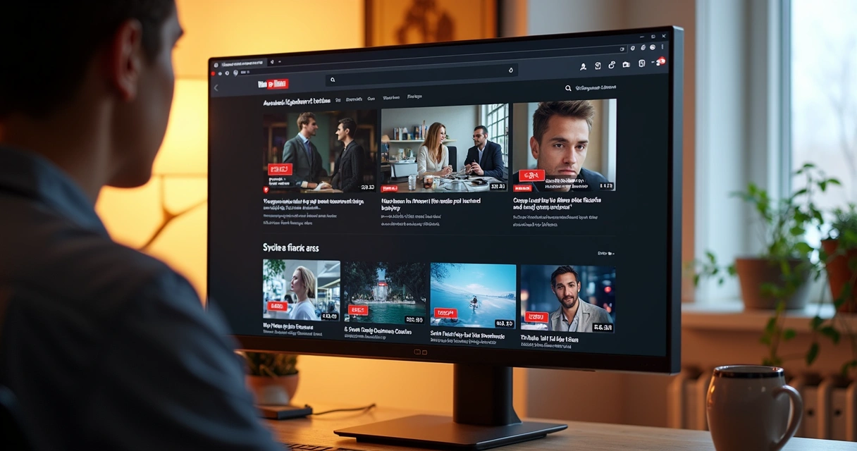 Página inicial do YouTube com anúncios personalizados 