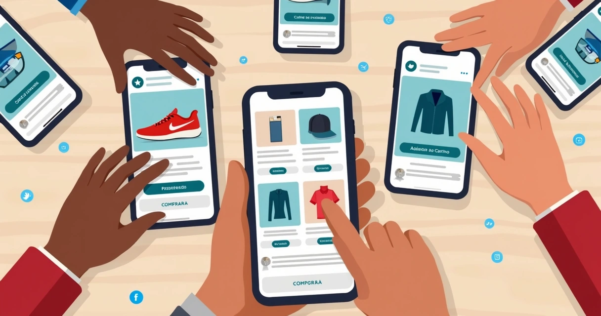 Exemplo de uma vitrine de anúncios personalizados em celulares 