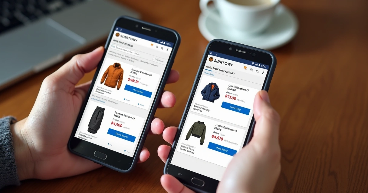 Anúncios personalizados de uma loja virtual exibidos em dispositivos móveis 