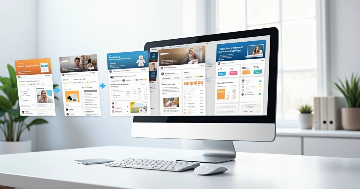 Vários formatos de anúncios Meta Ads lado a lado, com públicos, criativos e métricas distintas 