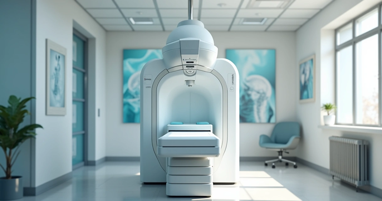 Equipamento moderno de mamografia digital visto de perto