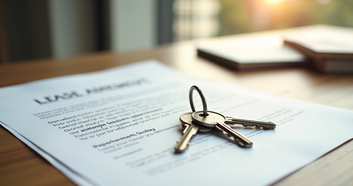 Chaves de um apartamento sobre contrato de locação 