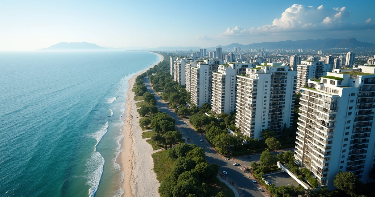 Vista aérea de edifícios residenciais em Balneário Camboriú