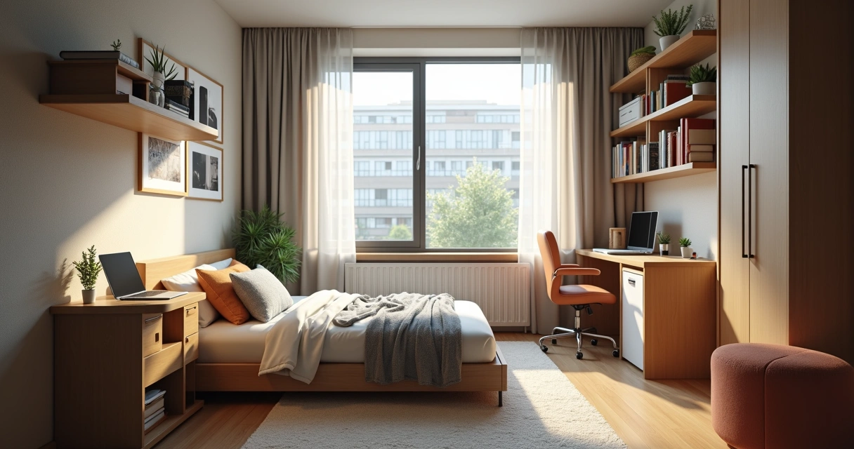 Quarto mobiliado de apartamento para estudante 