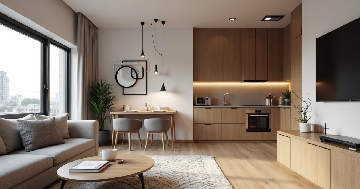 Apartamento compacto e moderno com tecnologia integrada 
