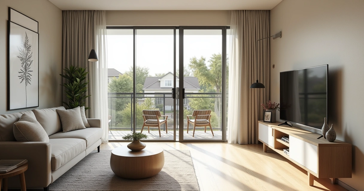 Sala de estar de apartamento moderno em Orlando 